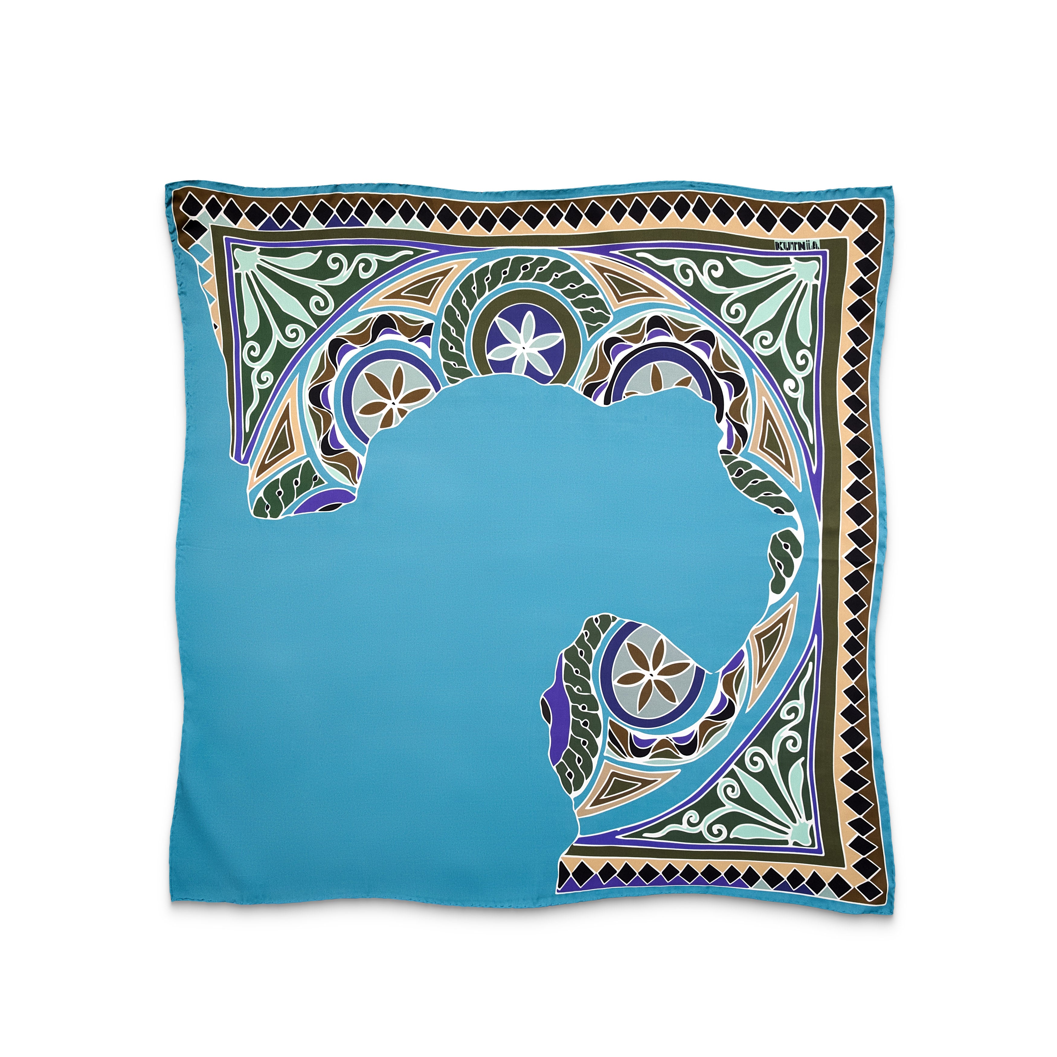 Zeugma Turquoise Silk Scarf