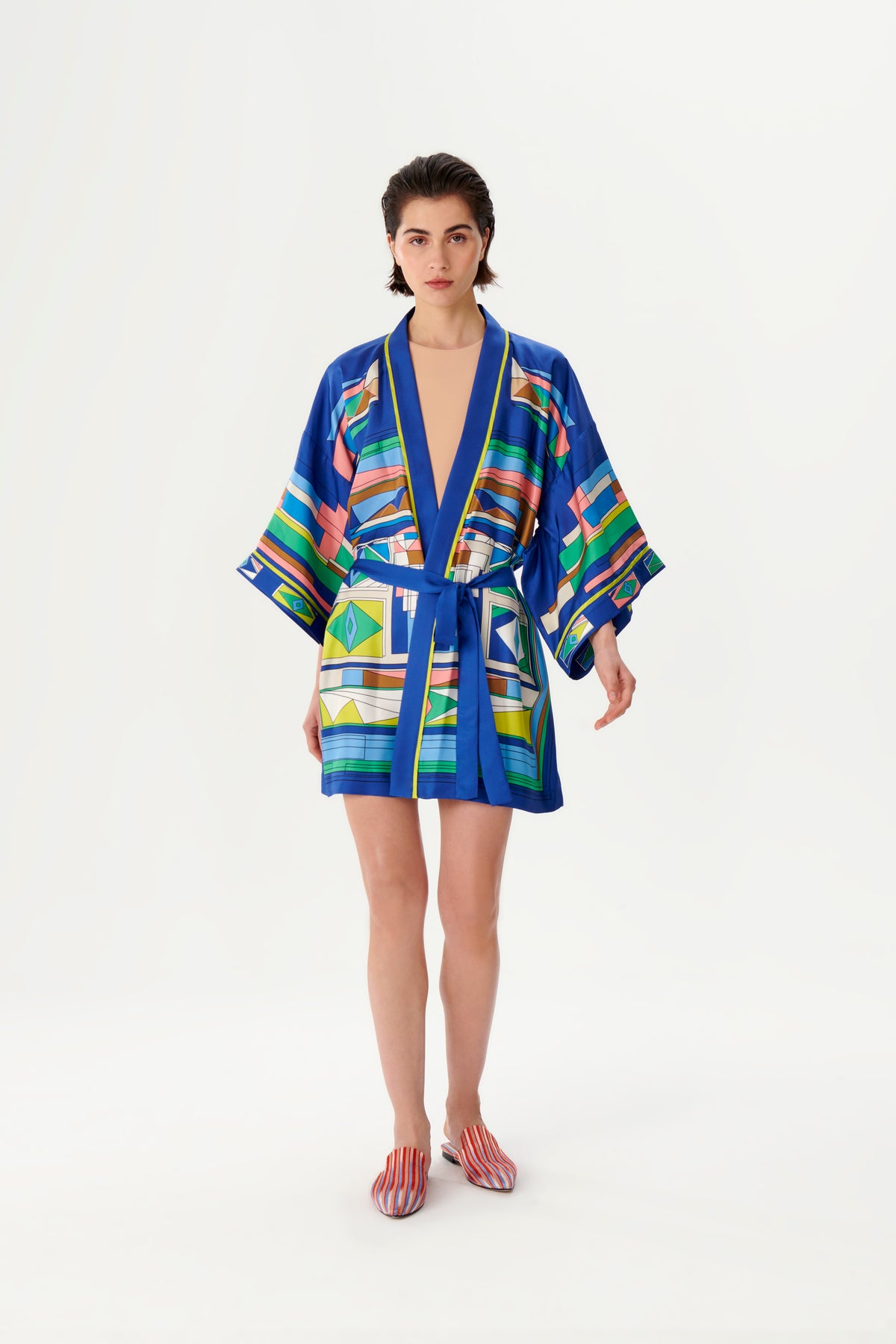 Zeugma Kaleydoskopik Kısa İpek Kimono