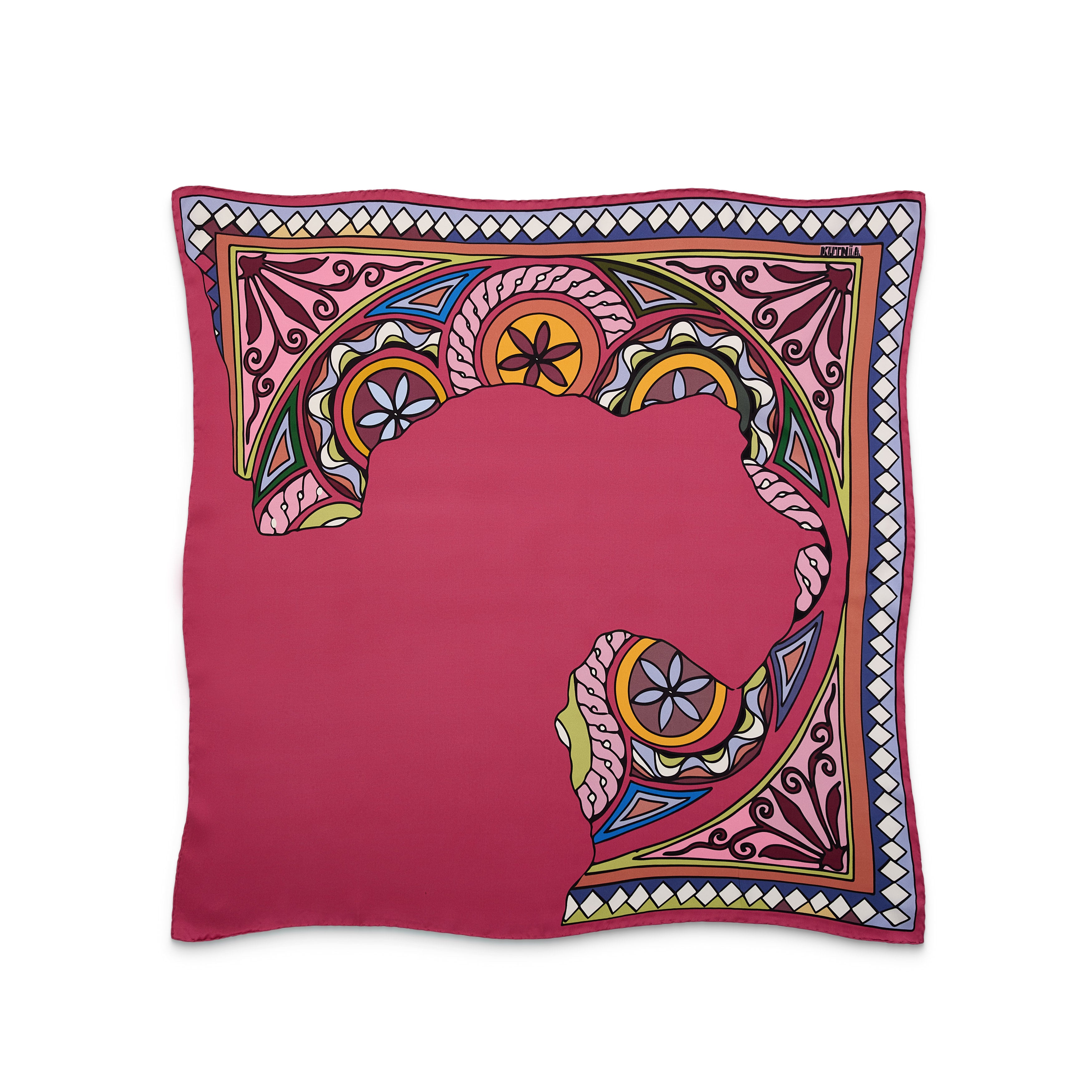 Zeugma Dark Pink Silk Scarf