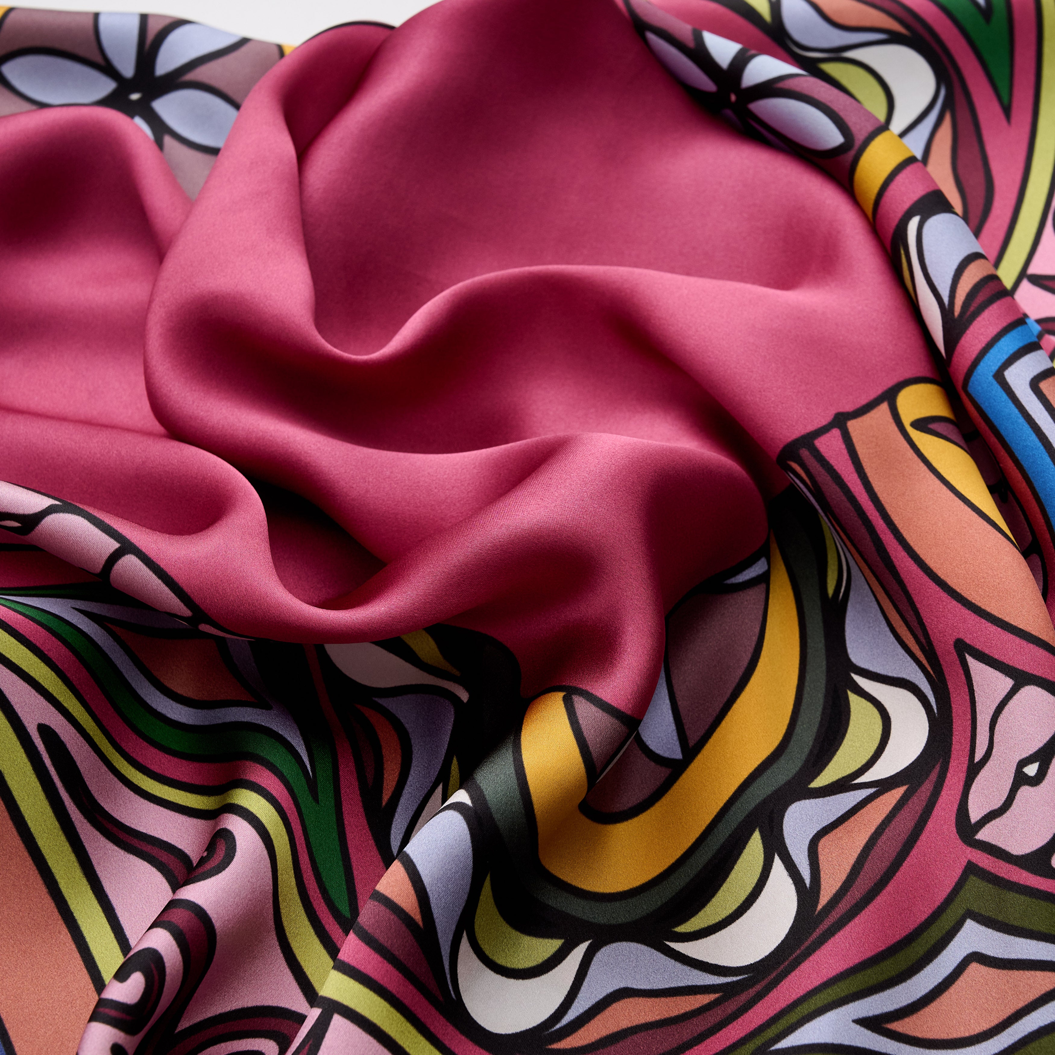 Zeugma Dark Pink Silk Scarf