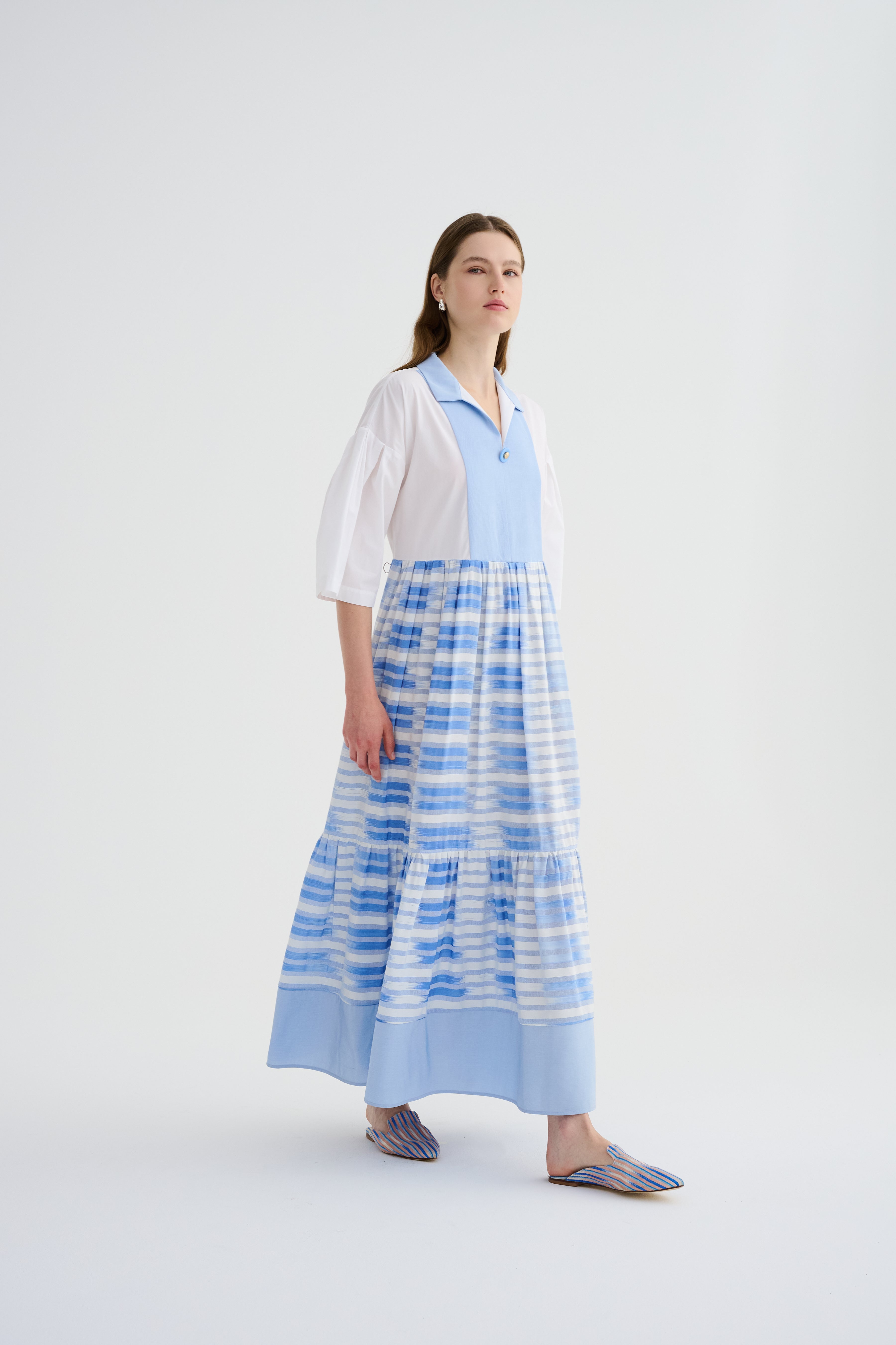 Kutnu Detaylı Maxi Elbise