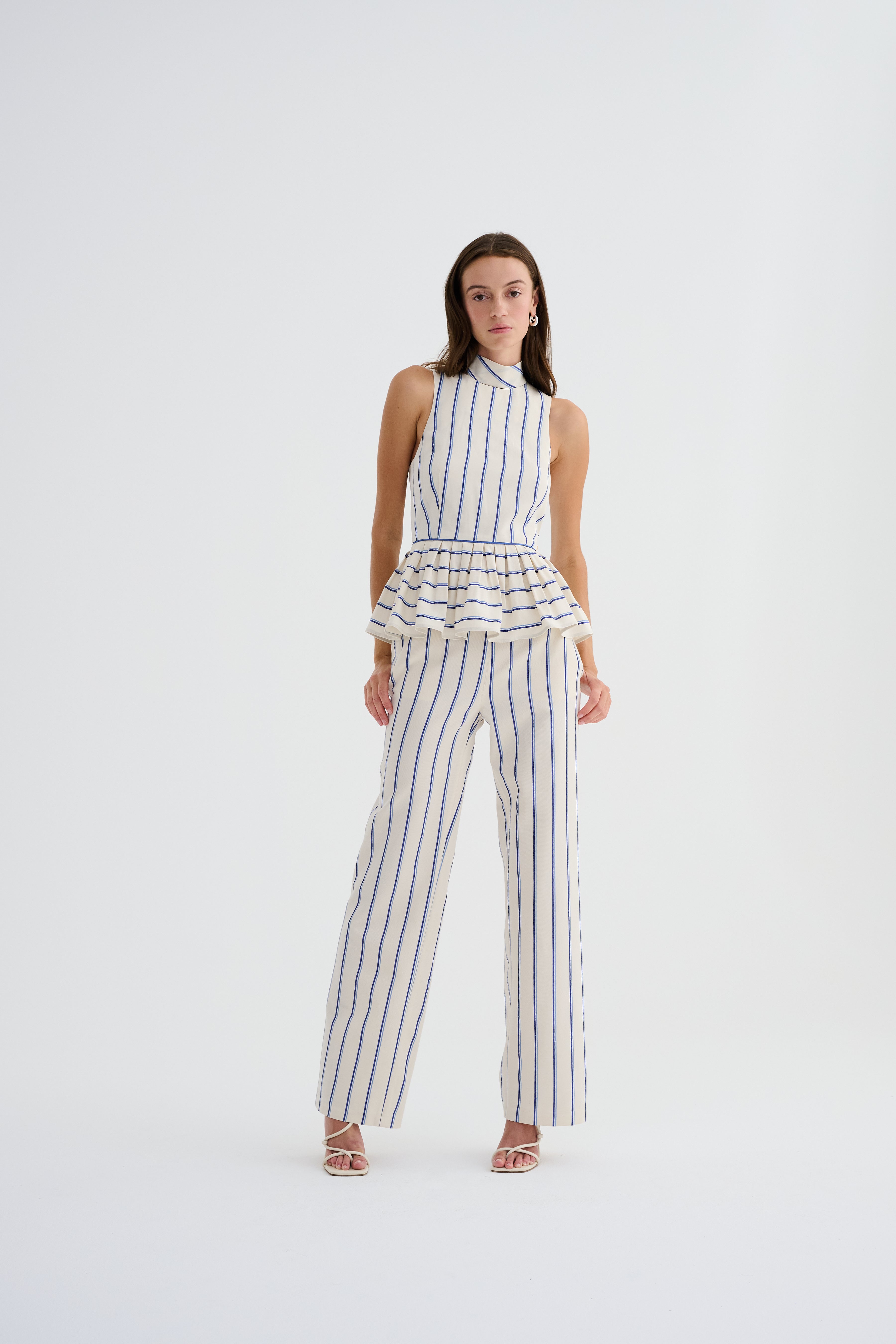 Fular Yaka Peplum Kutnu Bluz