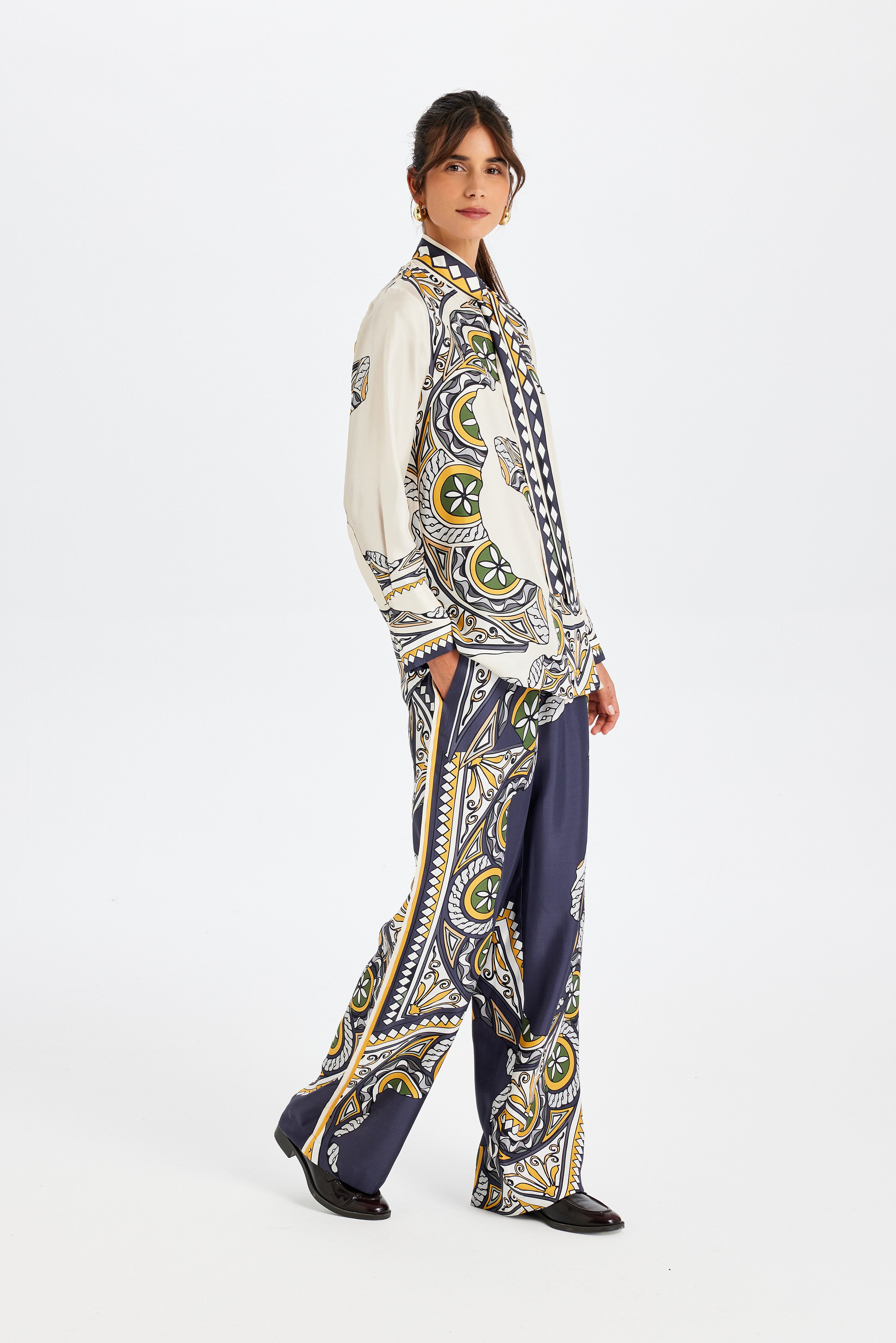 Zeugma Silk Shirt with Scarf