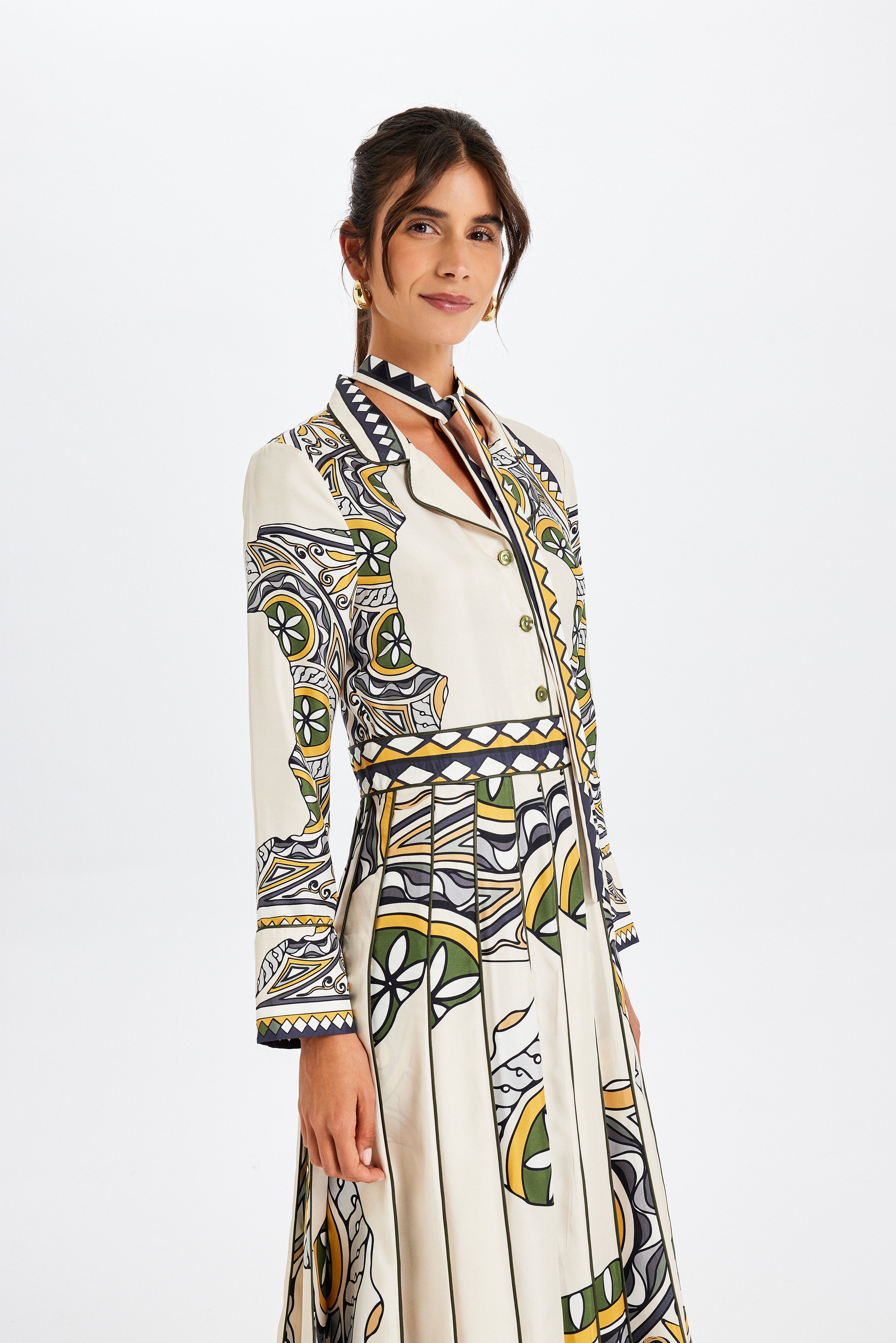 Zeugma Pileli Uzun İpek Elbise