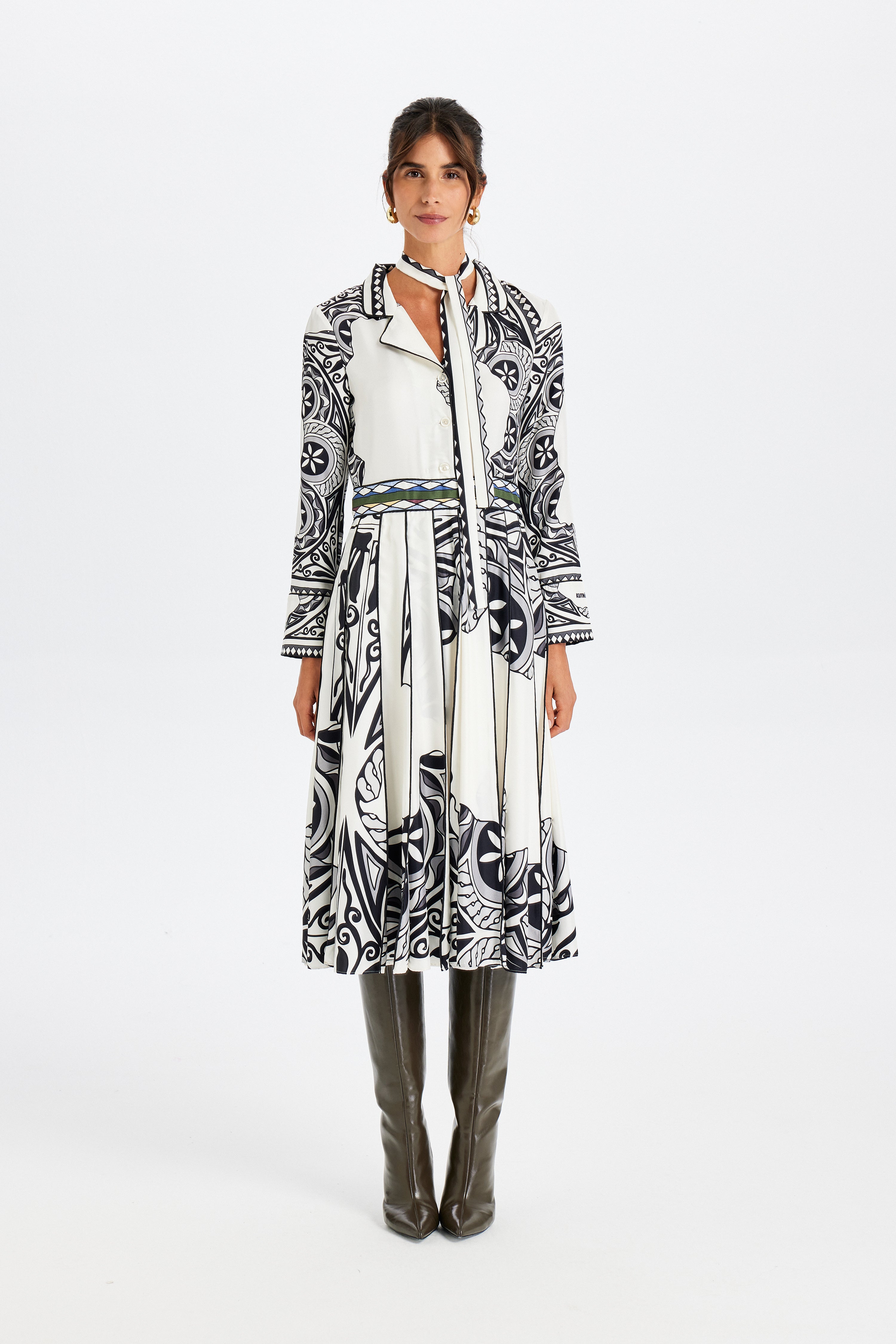 Zeugma Pileli Uzun İpek Elbise