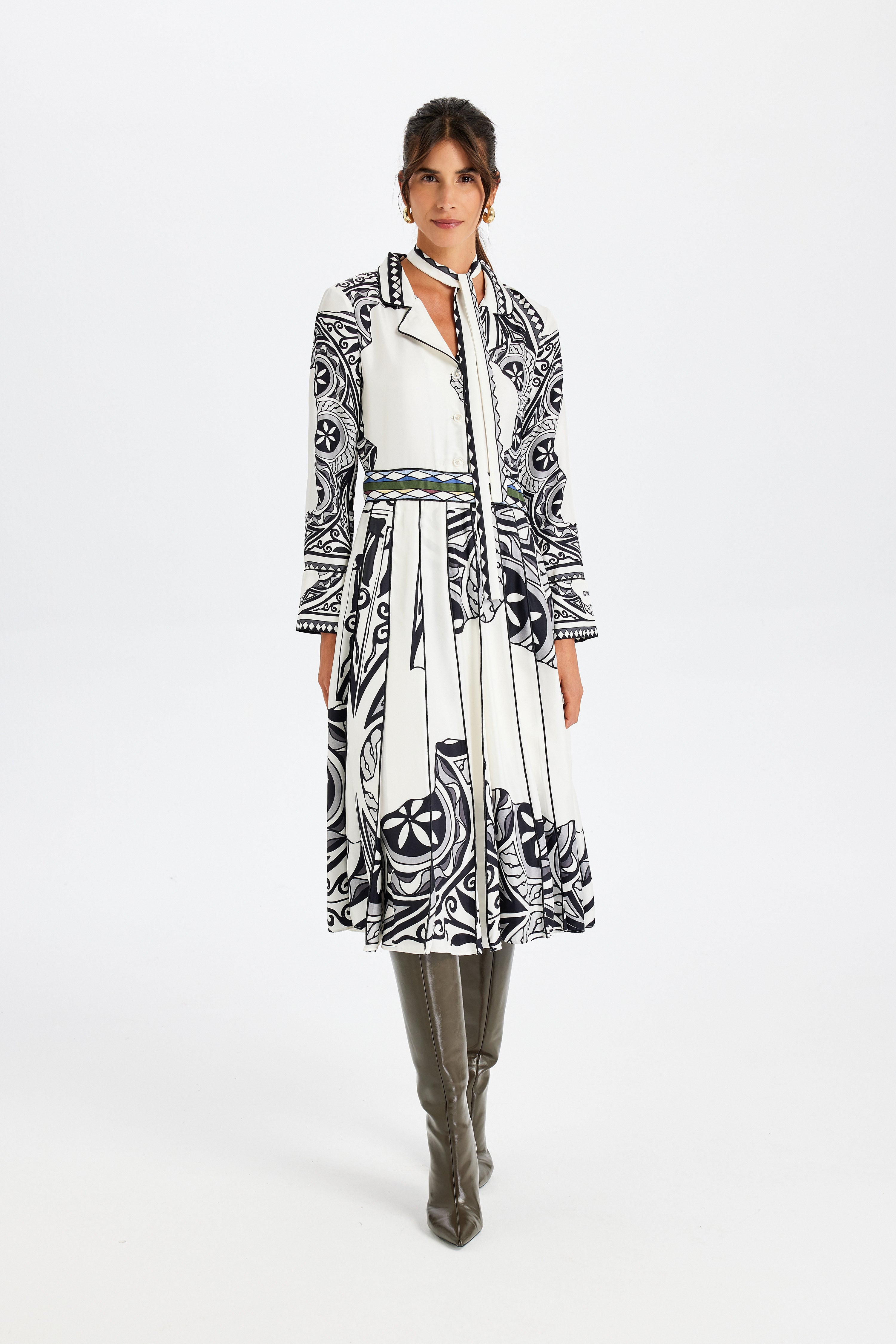 Zeugma Pileli Uzun İpek Elbise