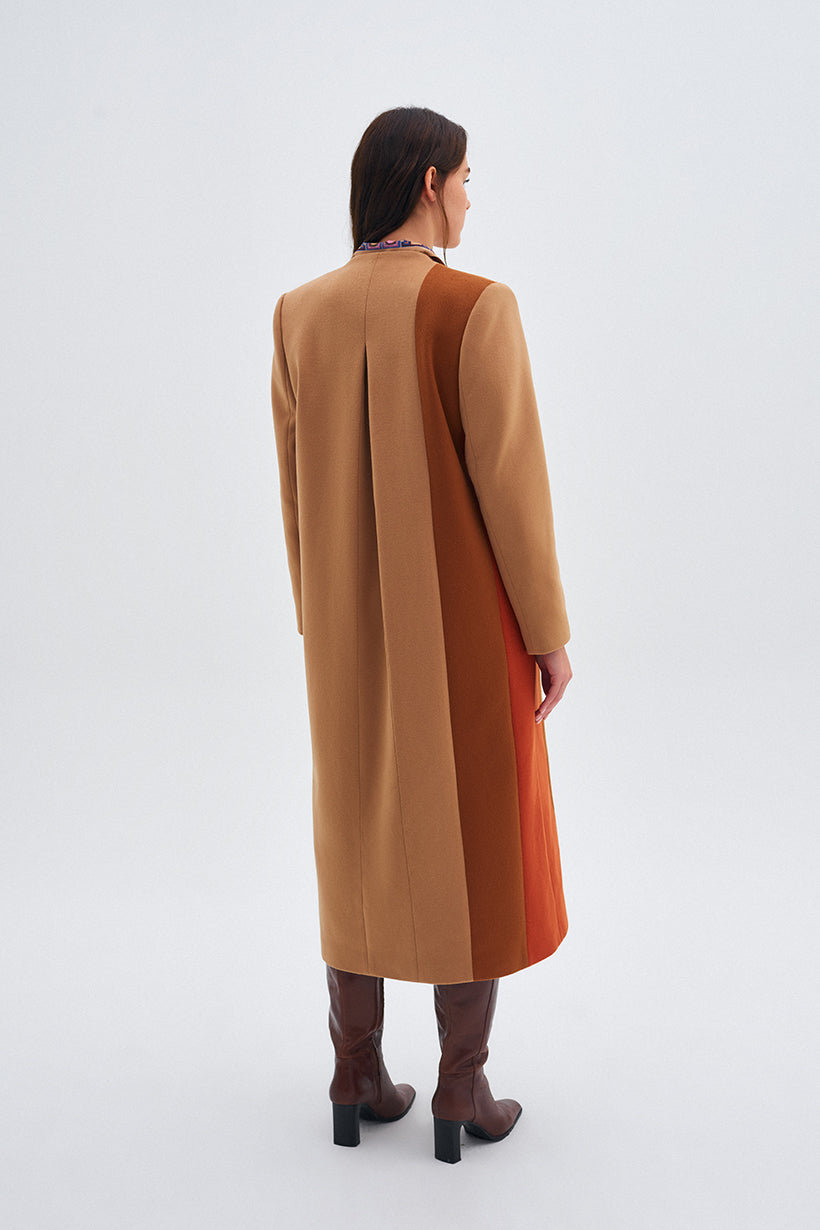 V-Neck Camel Stash Coat