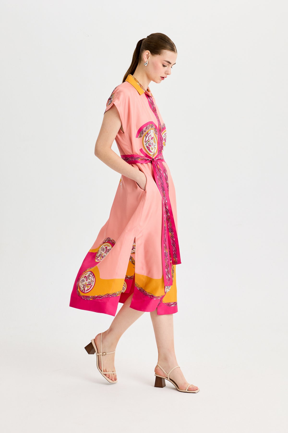 Pink Zeugma Sleeveless Silk Dress
