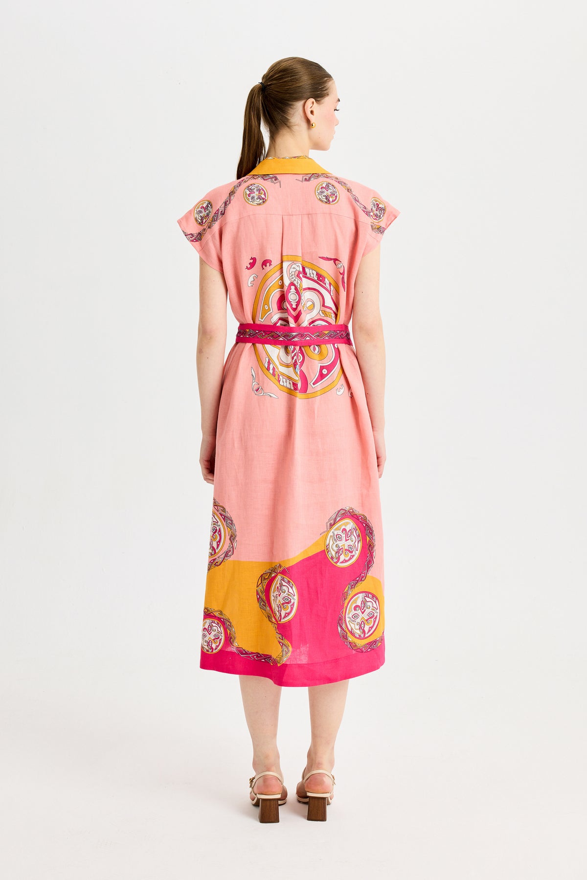 Pink Zeugma Sleeveless Linen Dress