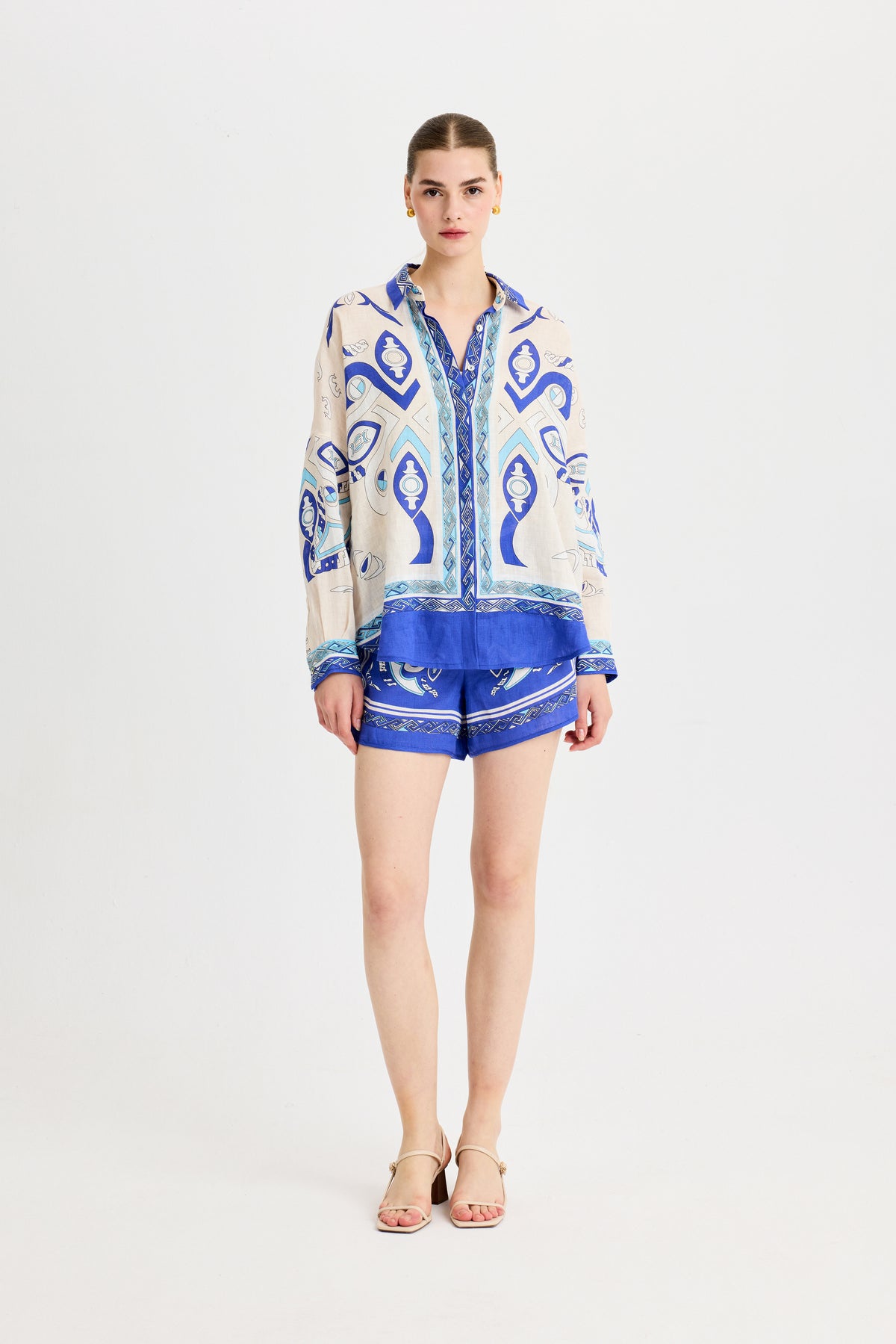 Oversize Zeugma Silk Blue Shirt