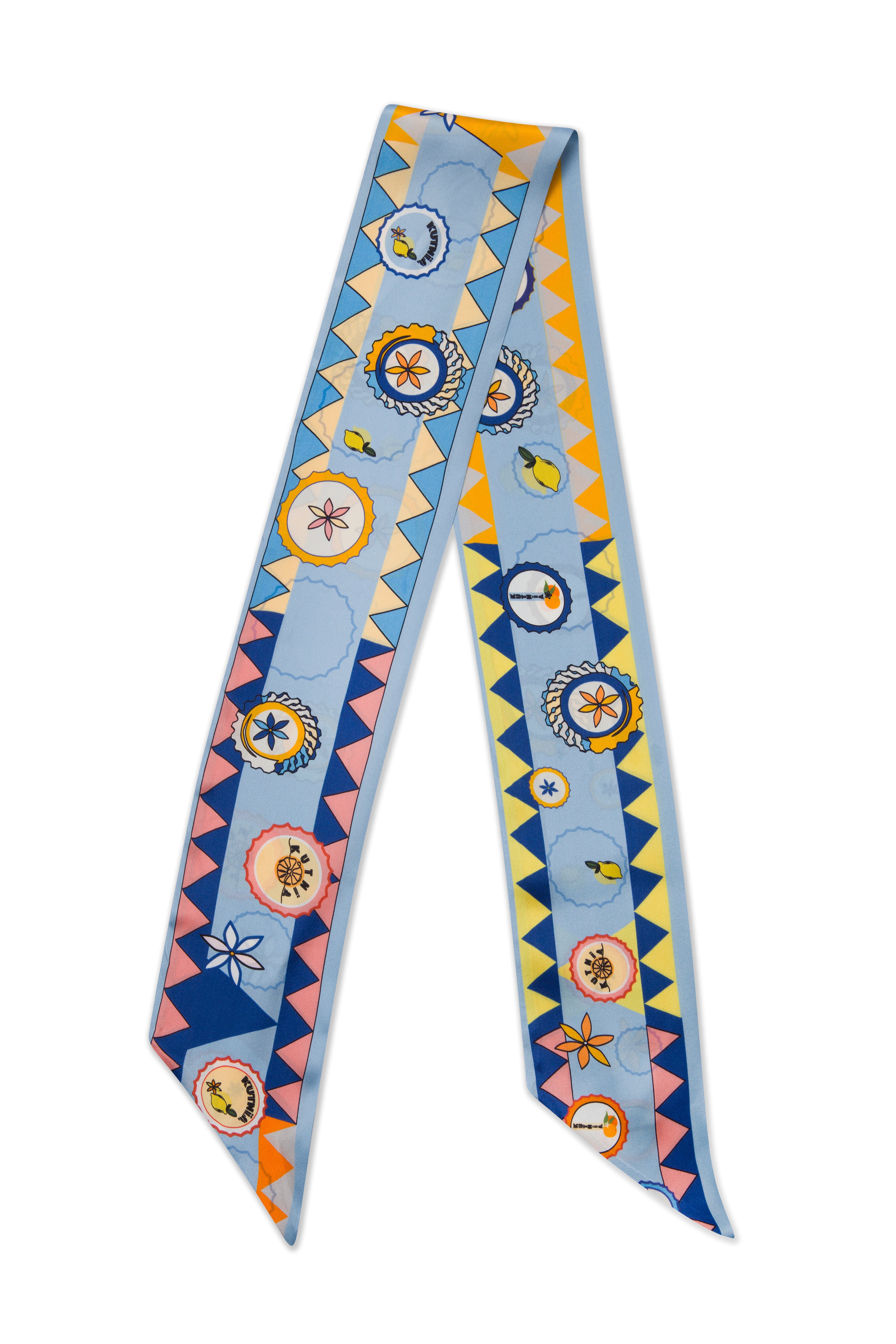 Zeugma Desenli İpek İnce Uzun Fular