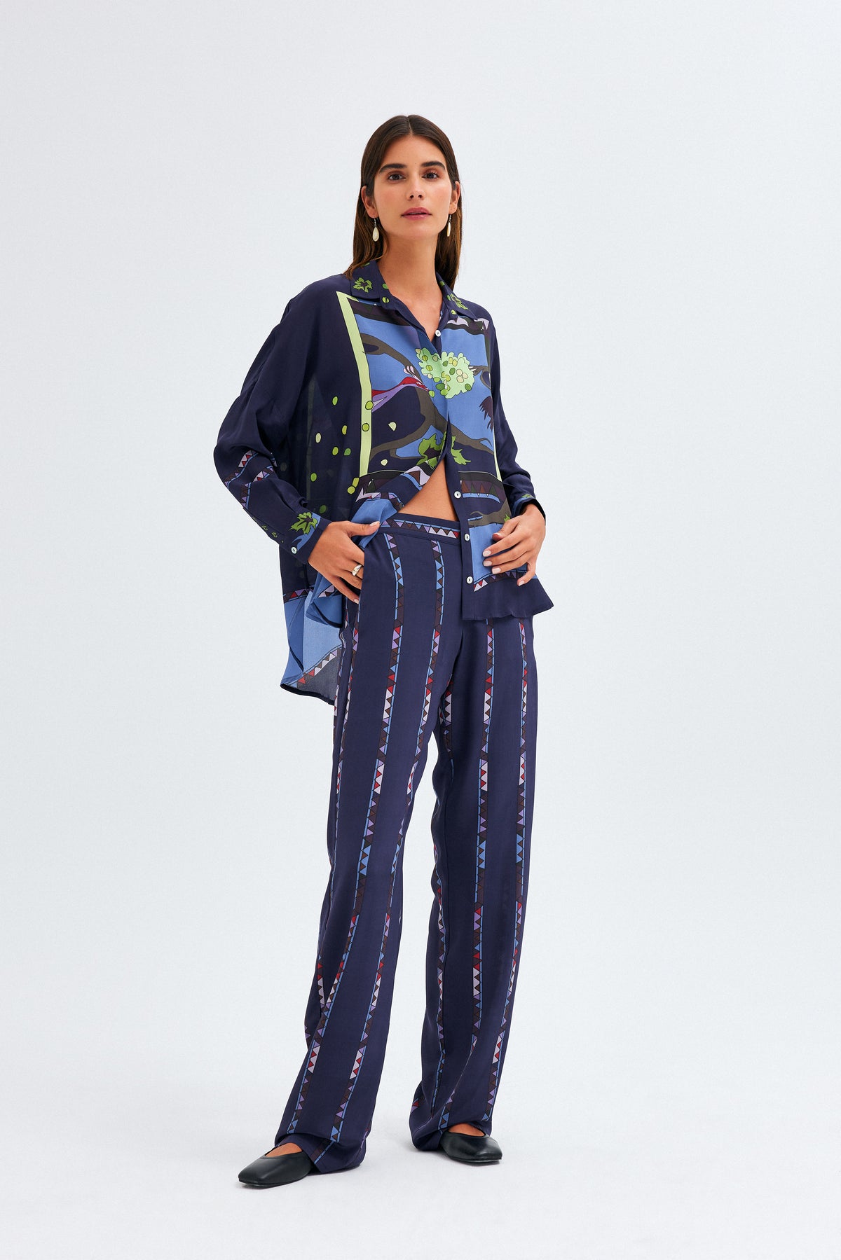 Zeugma Silk Pants - A Bird Eating Grape