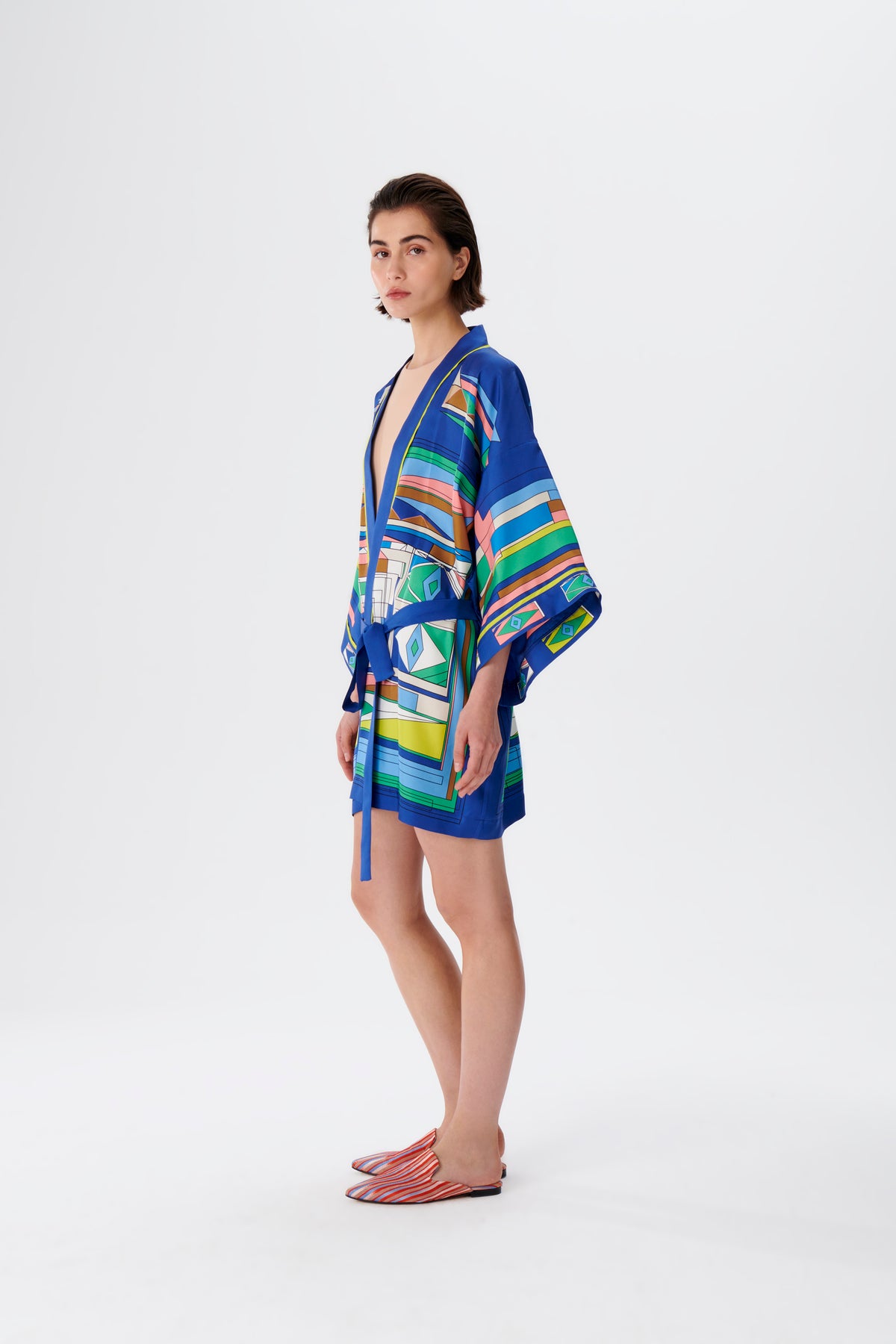 Zeugma Kaleydoskopik Kısa İpek Kimono