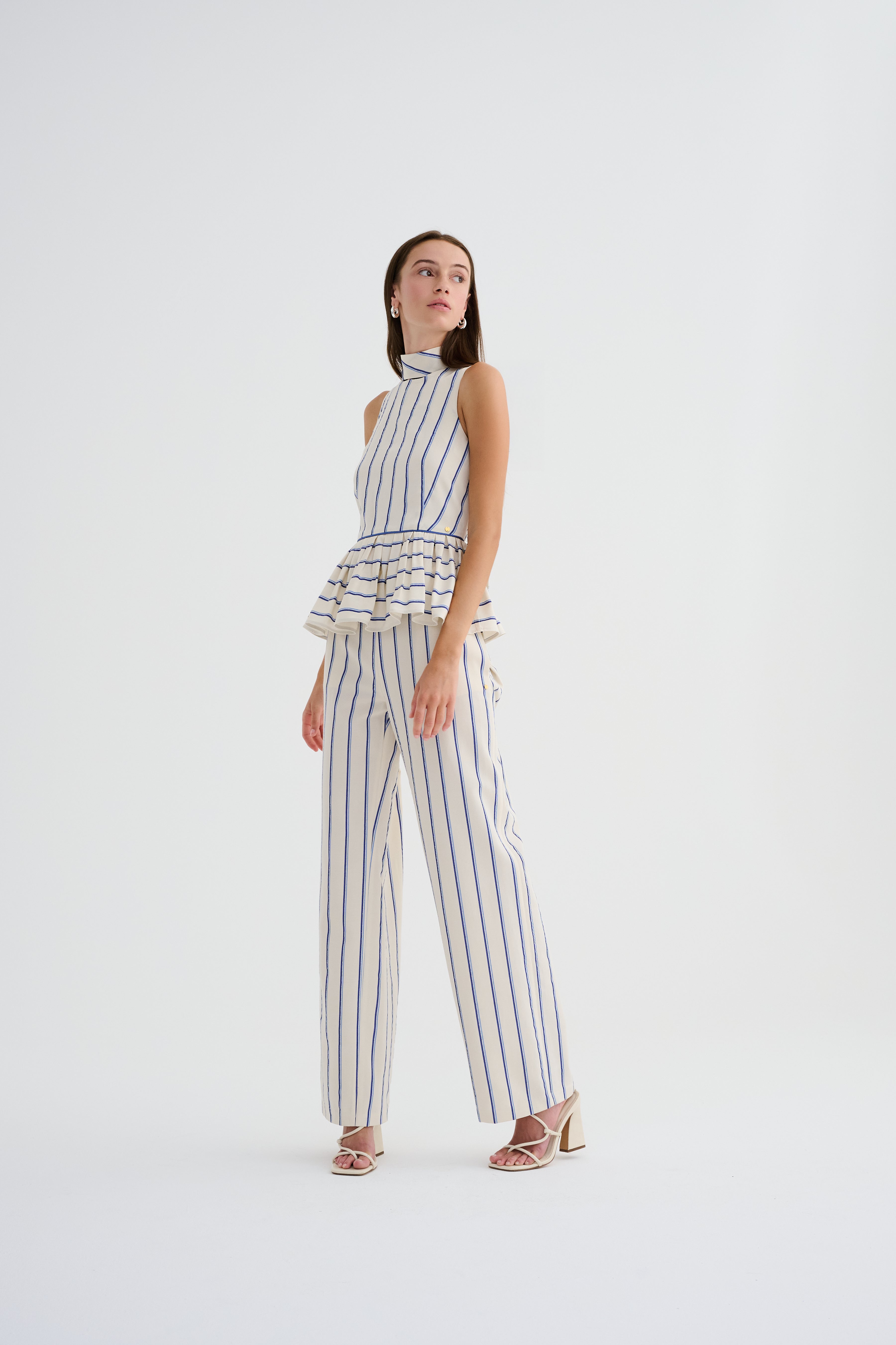 Rahat Kesim Çizgili Kutnu Pijama Pantolon