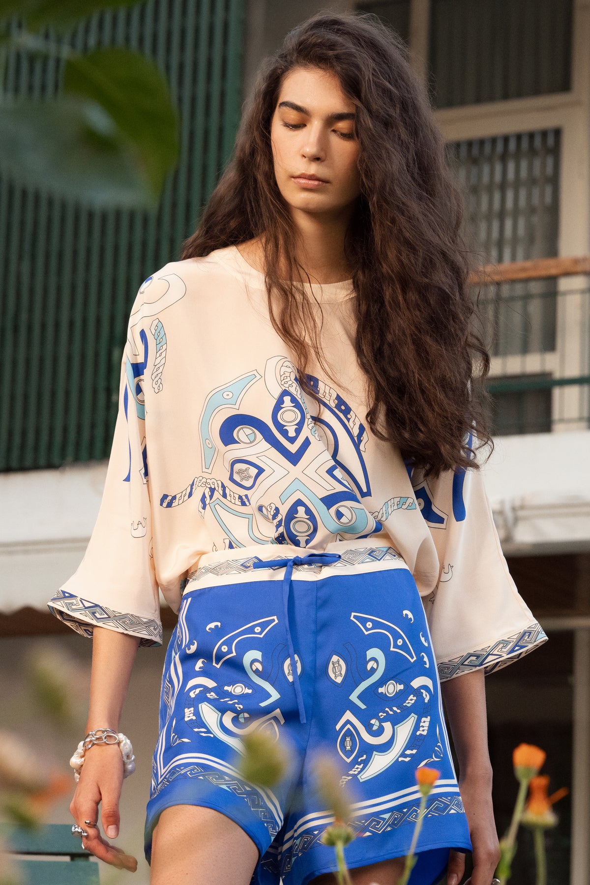 Blue Zeugma Silk Blouse