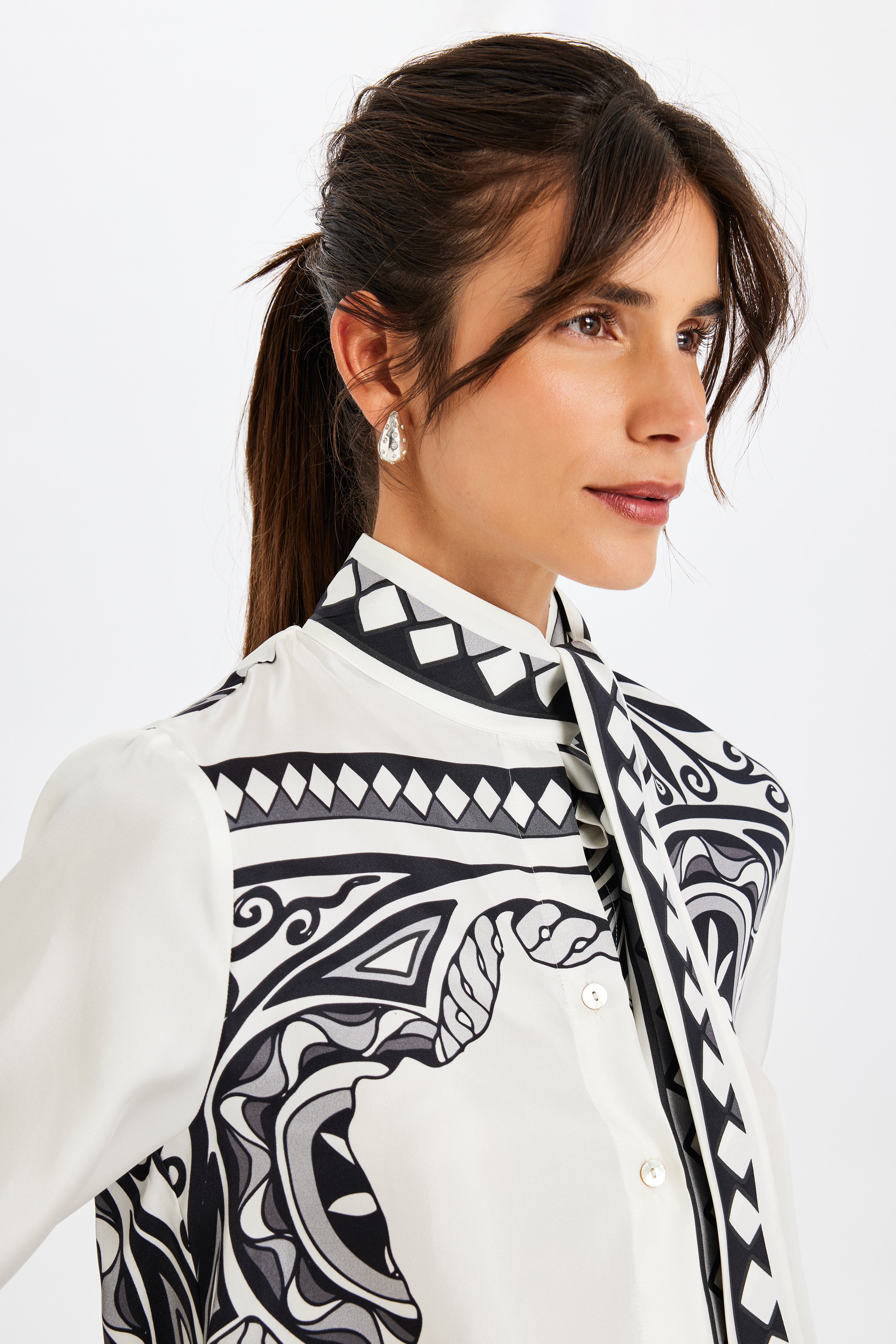 Zeugma Silk Shirt with Scarf