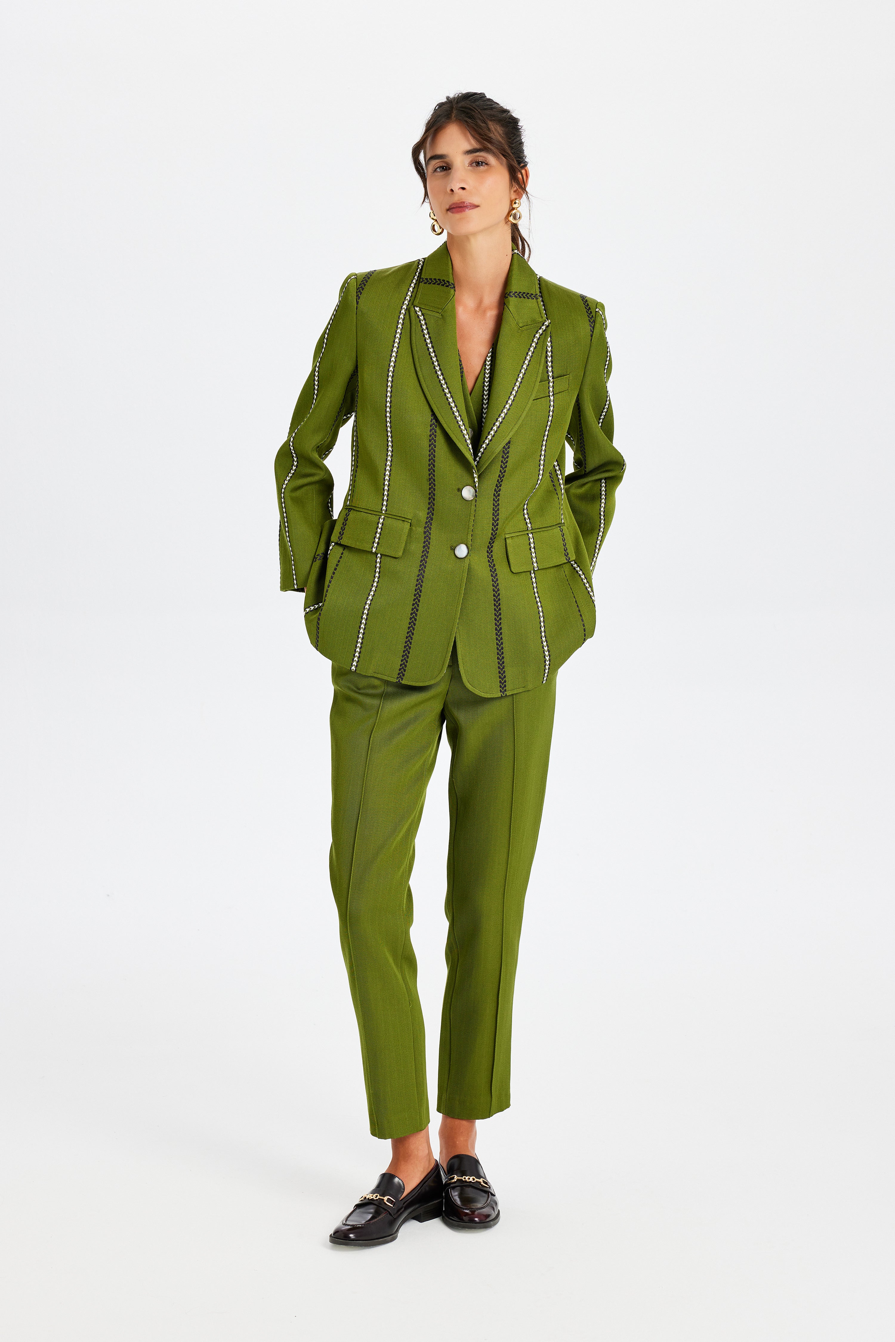 Kutnu Yeşil Blazer Ceket