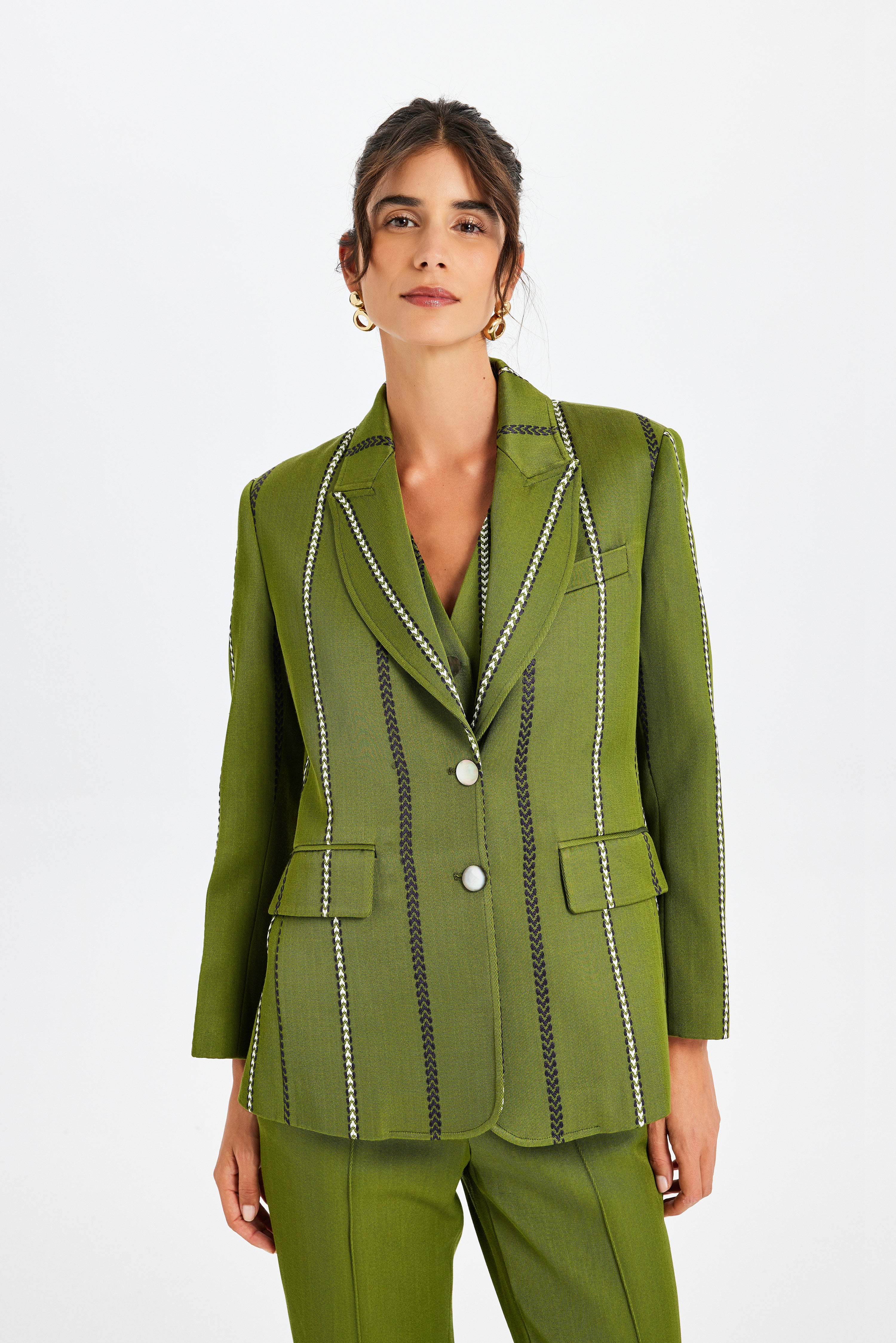 Kutnu Yeşil Blazer Ceket