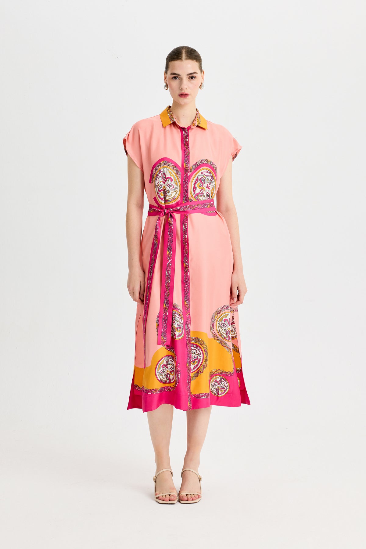 Pink Zeugma Sleeveless Silk Dress