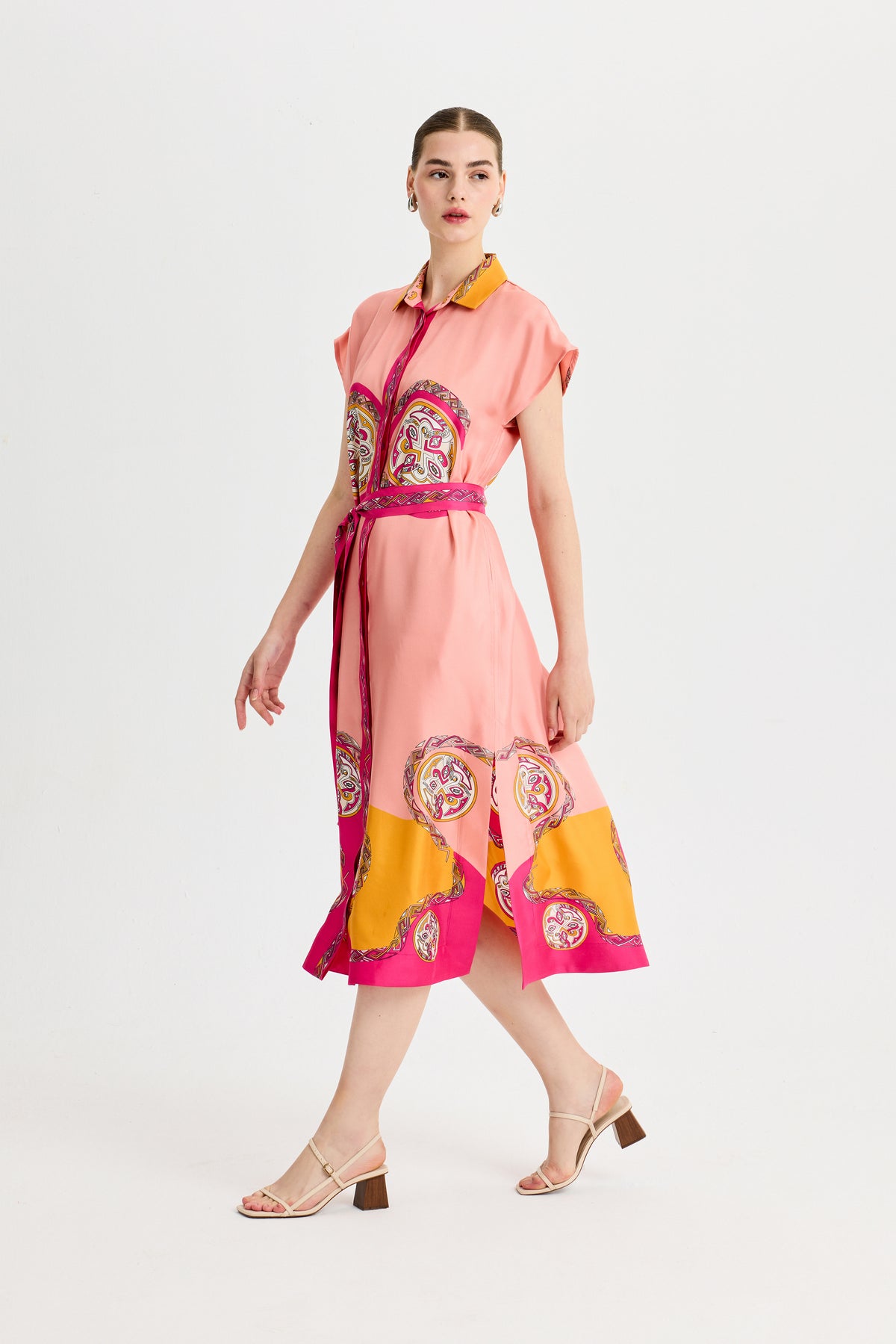 Pink Zeugma Sleeveless Silk Dress