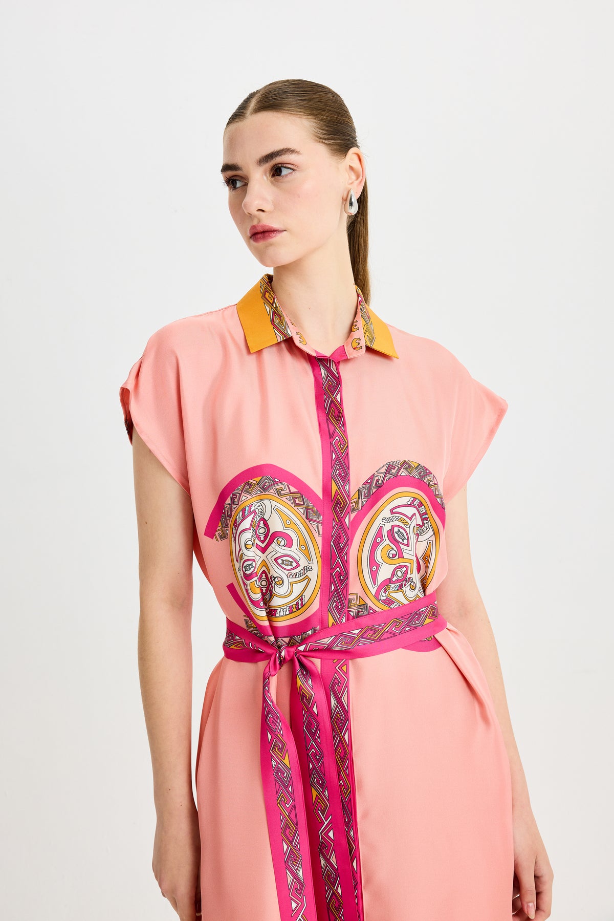 Pink Zeugma Sleeveless Silk Dress