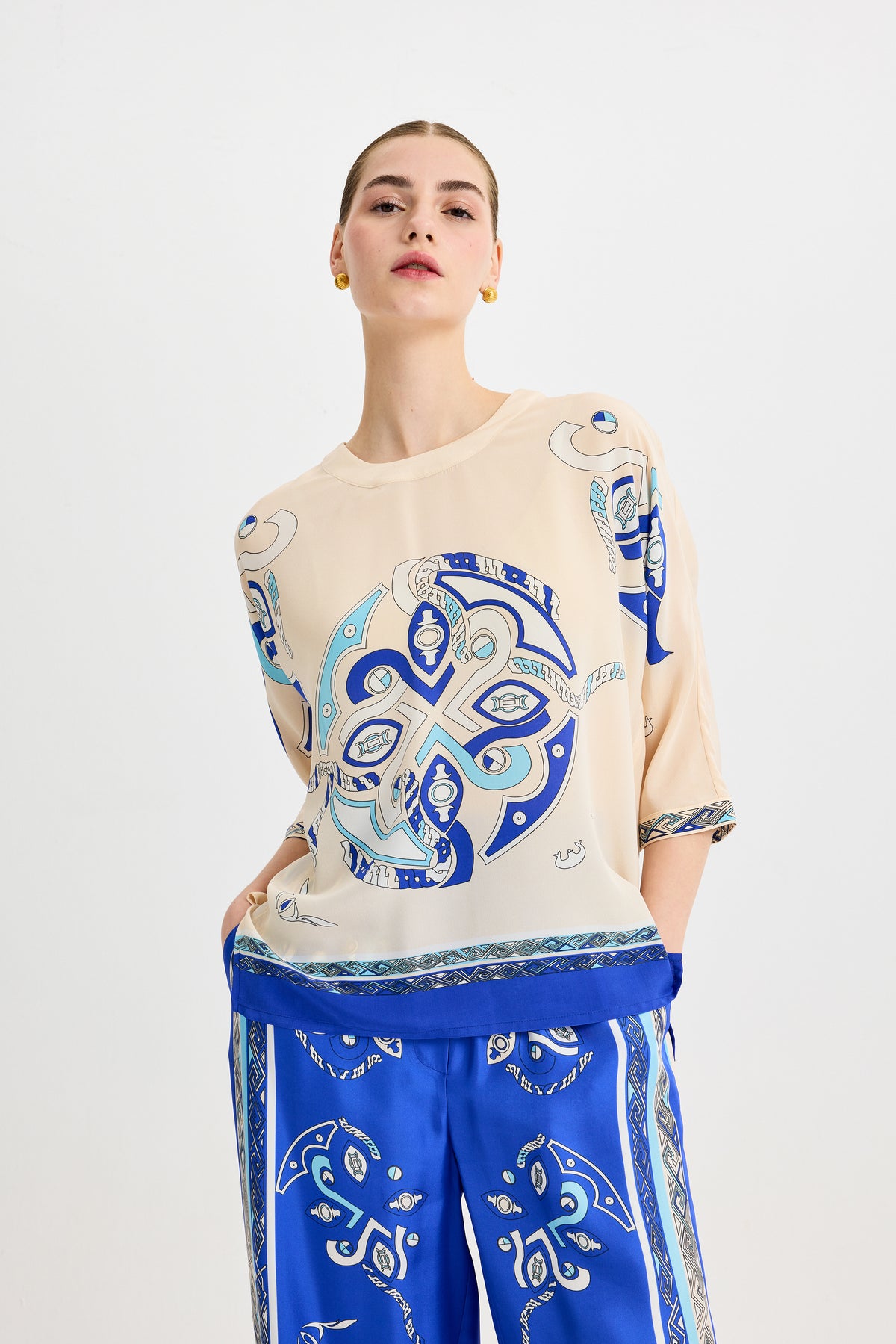Blue Zeugma Silk Blouse