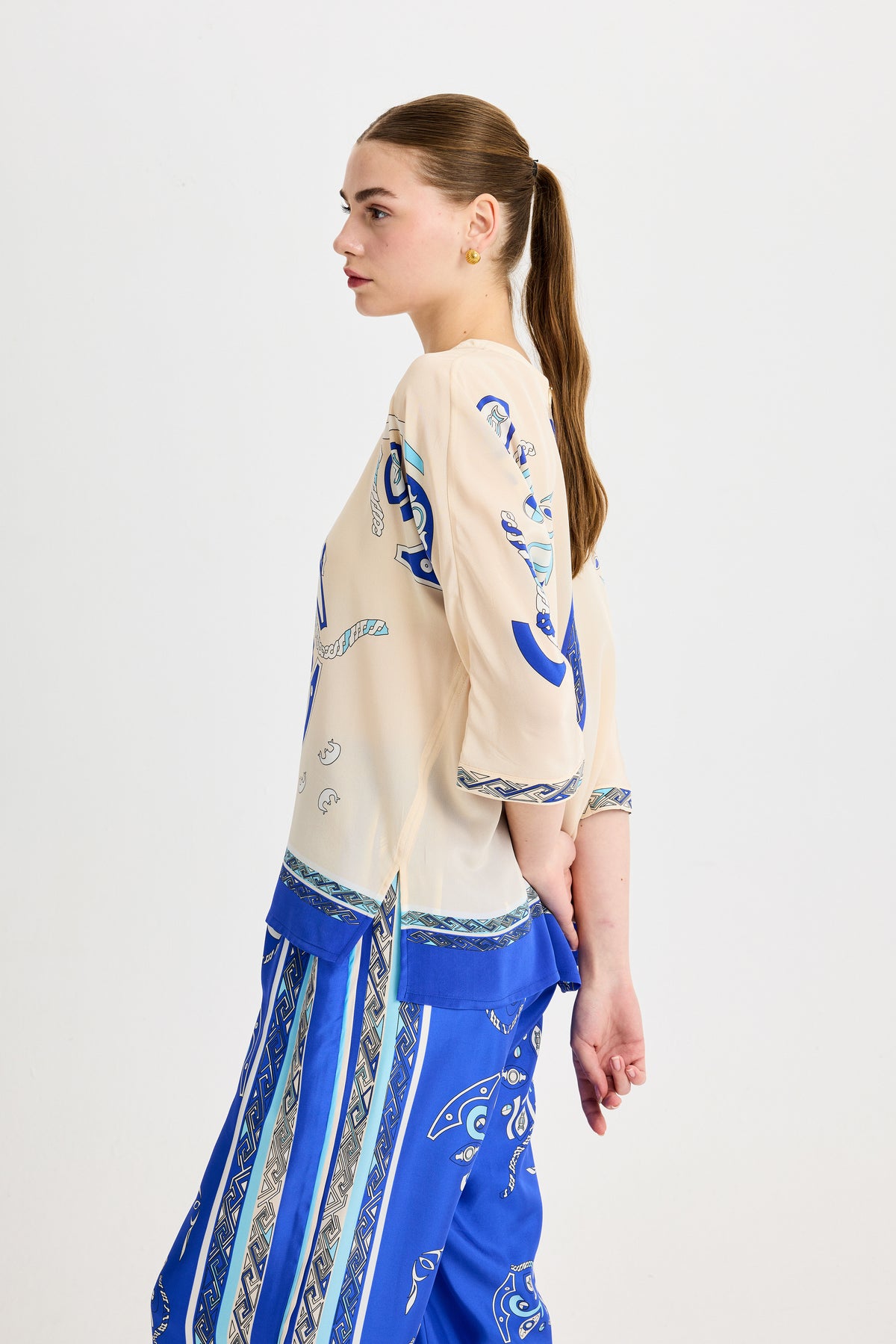 Blue Zeugma Silk Blouse