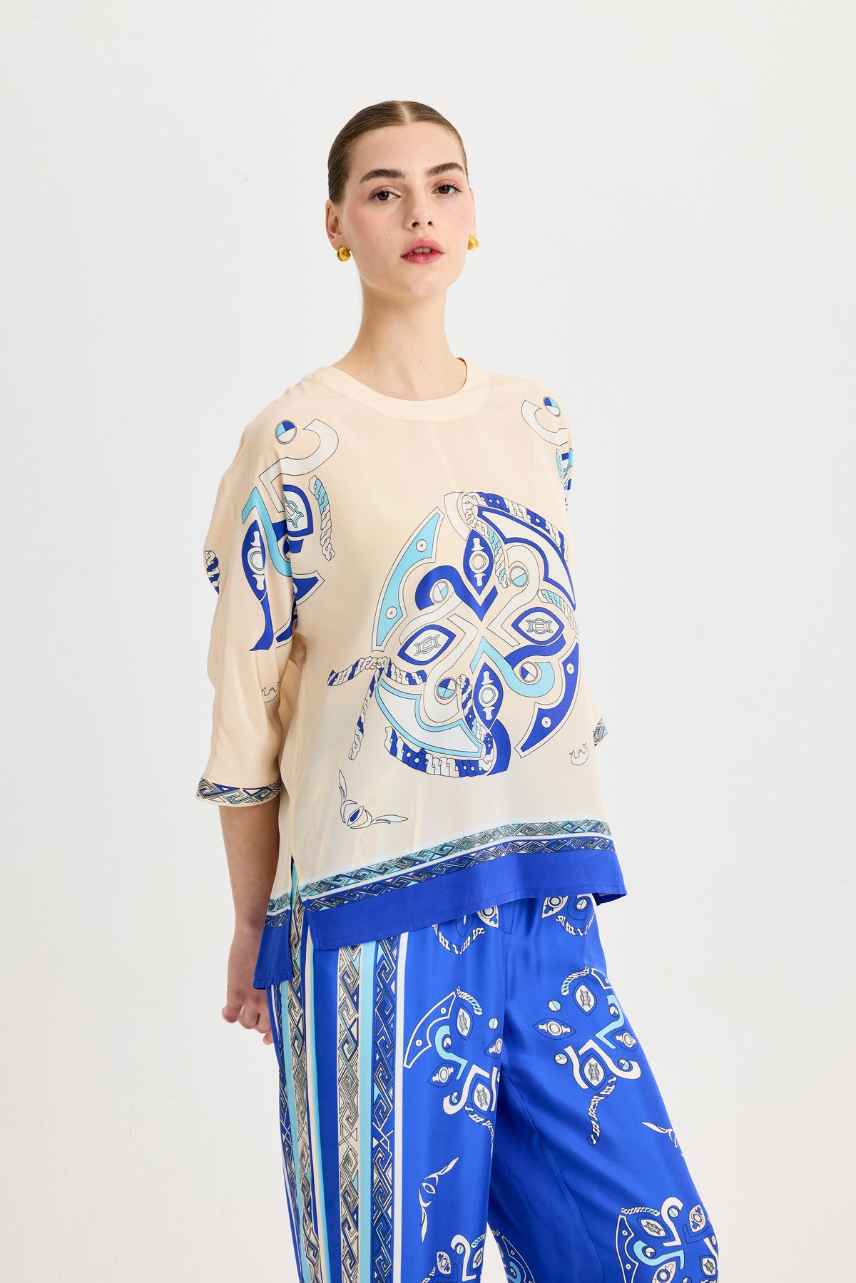Blue Zeugma Silk Blouse