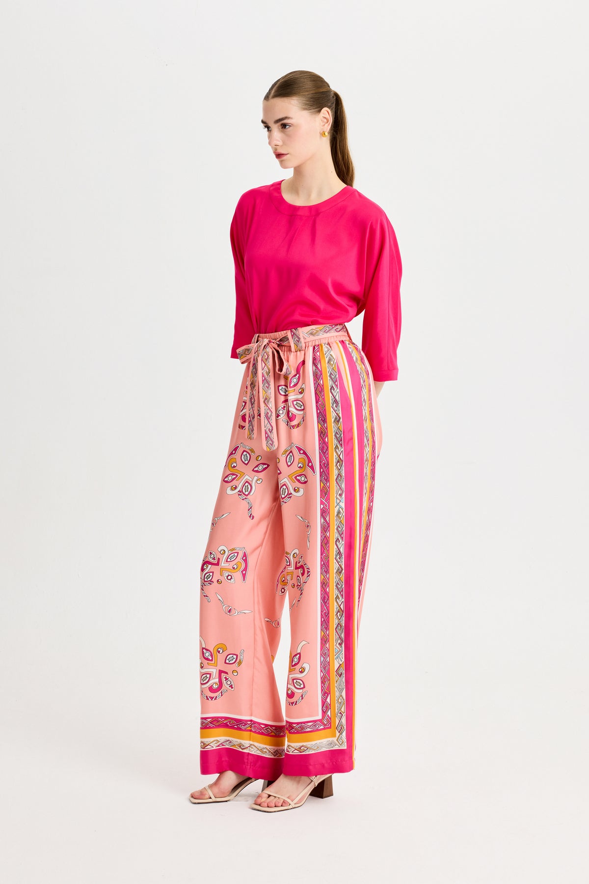 Zeugma Silk Pink Trousers with Belt