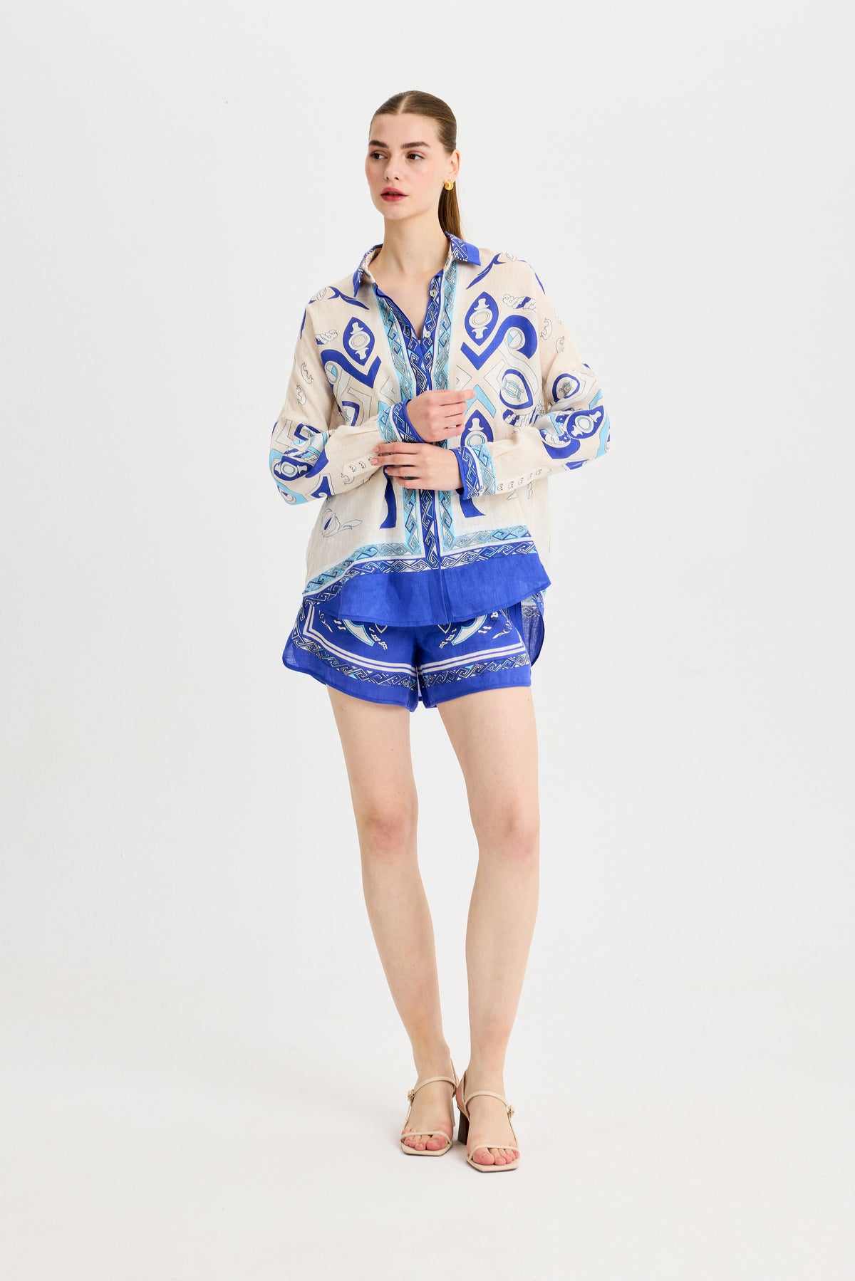 Oversize Zeugma Silk Blue Shirt