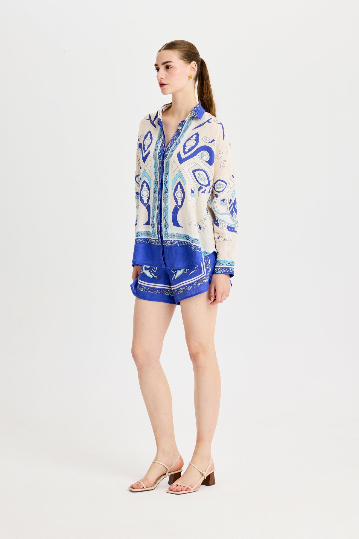 Oversize Zeugma Silk Blue Shirt