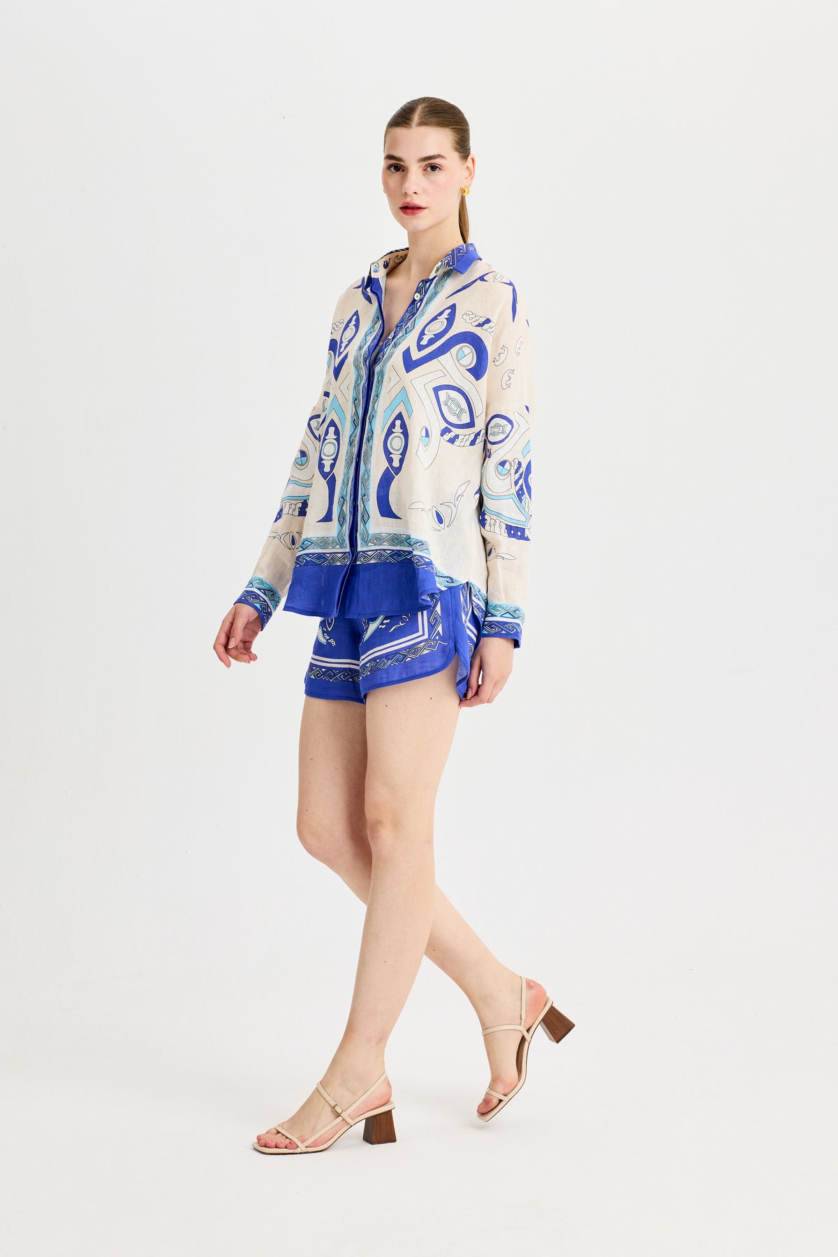 Oversize Zeugma Silk Blue Shirt