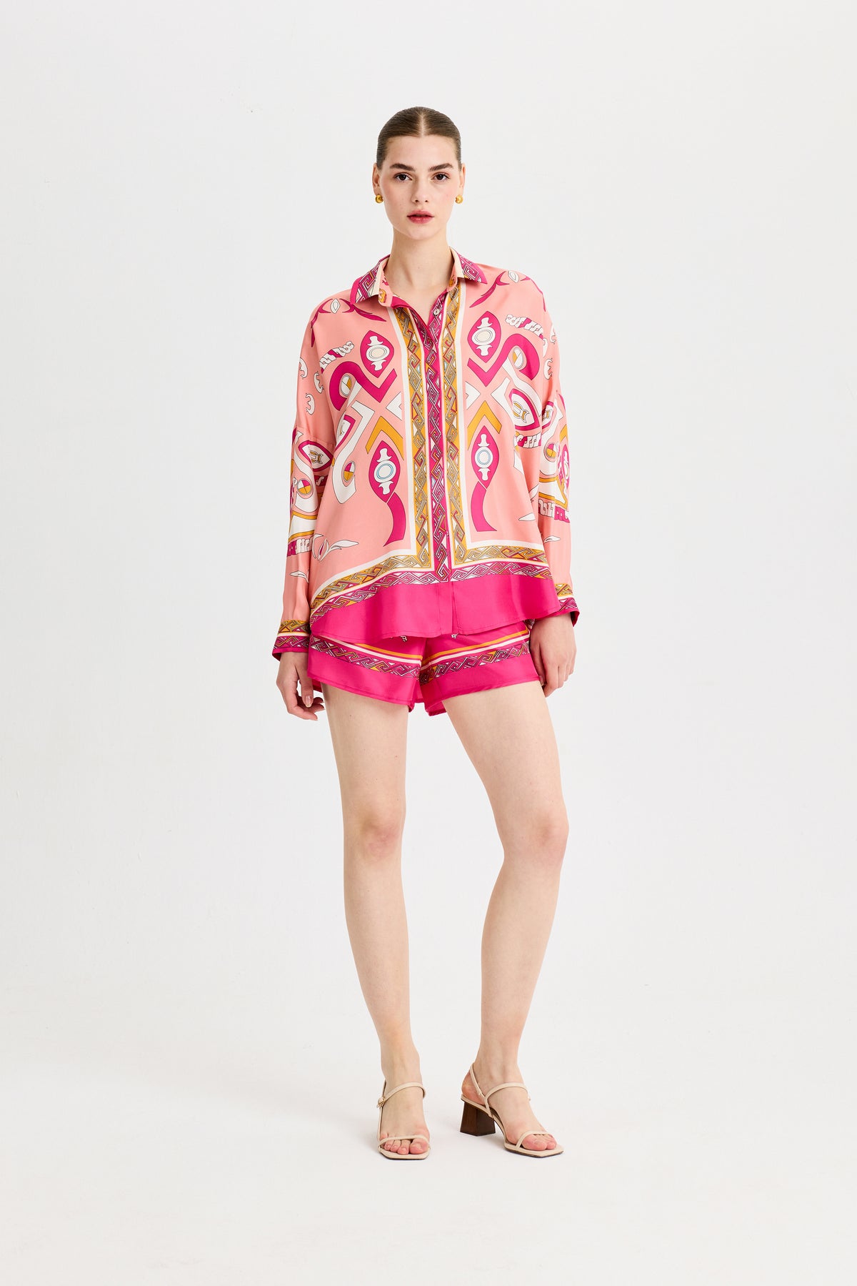 Oversize Zeugma Linen Pink Shirt