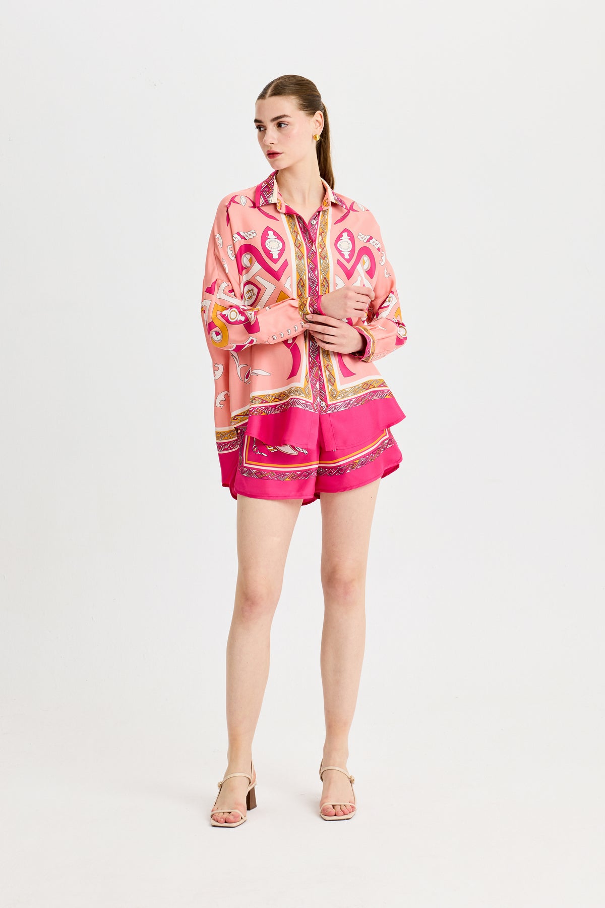 Oversize Zeugma Linen Pink Shirt