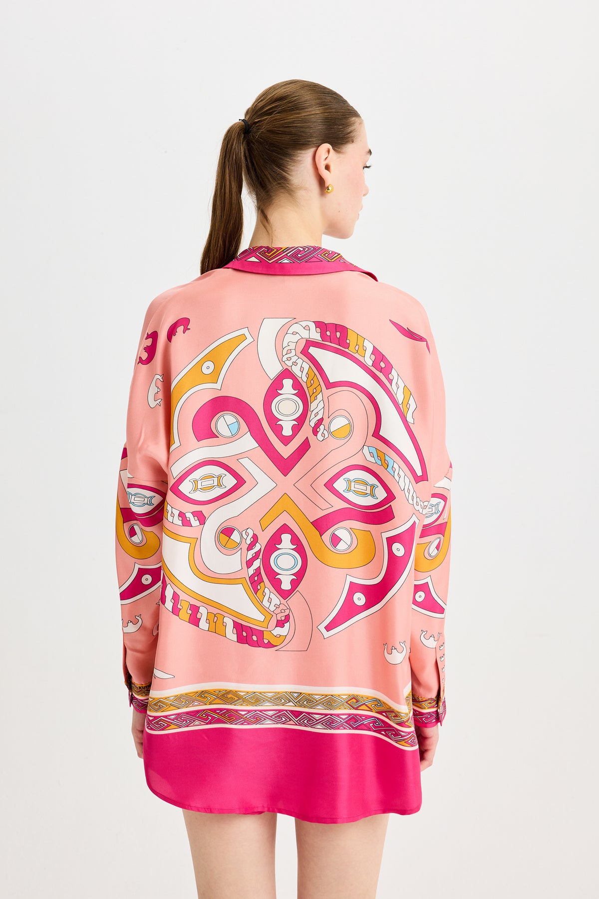 Oversize Zeugma Silk Pink Shirt