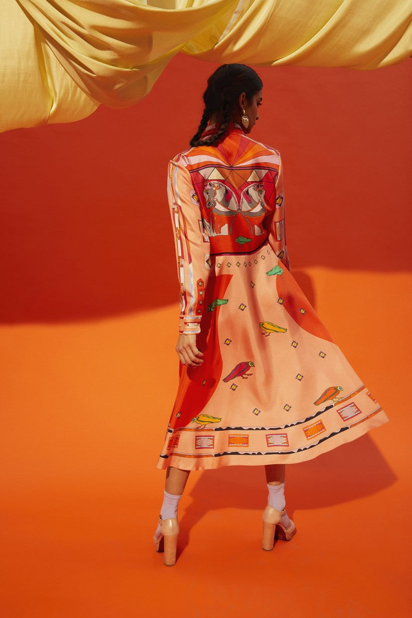 Silk Long Zeugma Dress