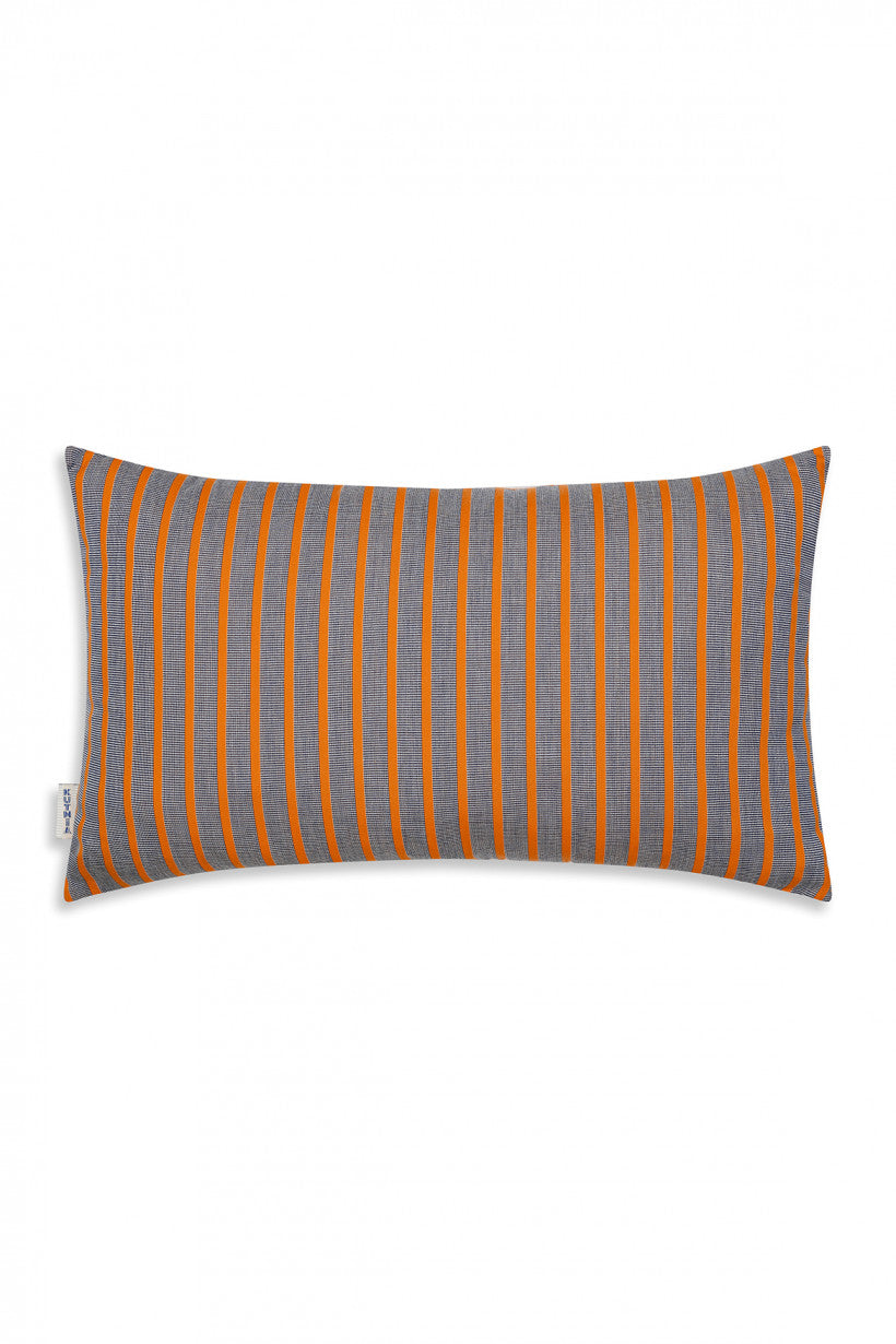 Kumquat Orange Striped Pillow